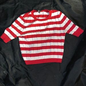 Red and white stripped crop top